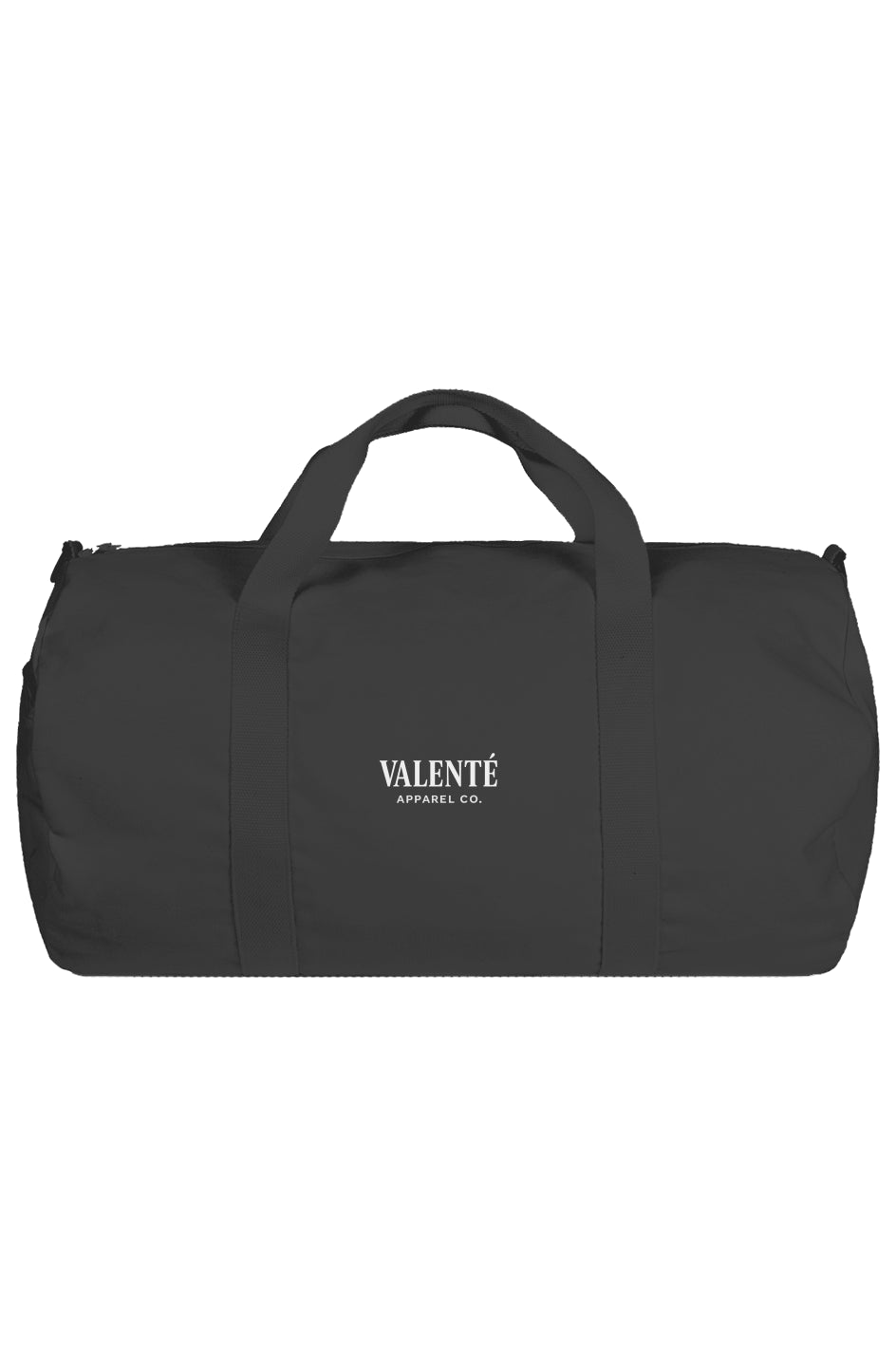 Valenté Apparel Co. — Signature Black Embroidered Duffle Bag